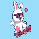 Coloring Book: Rabbit Skateboard
